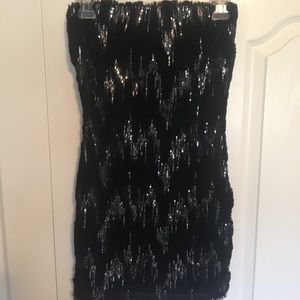 Silver accent mini dress